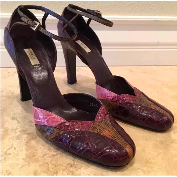 PRADA Genuine Crocodile Alligator Heel Rare ITALY - Picture 1 of 12